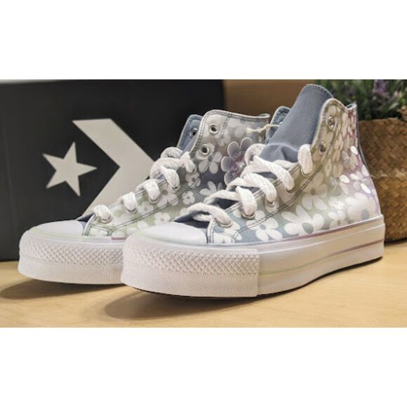 NIB Converse Chuck Taylor All Star Lift Platform Gradient Flowers Hi Tops W9.5 - Picture 4 of 15